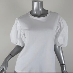 🤍 A.L.C. White Puff-Sleeve Blouse | Effortlessly Chic | XS